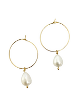 SWEET PEARL DROP HOOPS