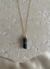 RAW BLACK TOURMALINE NECKLACE