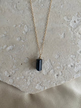 RAW BLACK TOURMALINE NECKLACE