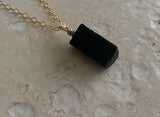 RAW BLACK TOURMALINE NECKLACE