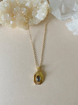 LABRADORITE SUN MEDALLION NECKLACE