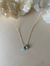 BLUE TOPAZ TEAR DROP NECKLACE