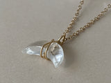 CLEAR QUARTZ MOON NECKLACE