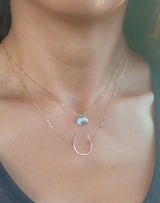 BLUE TOPAZ TEAR DROP NECKLACE