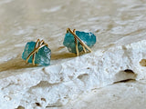 BLUE APATITE WRAP STUDS