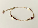 GARNET BEAD BRACELET