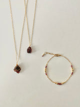 GARNET BEAD BRACELET