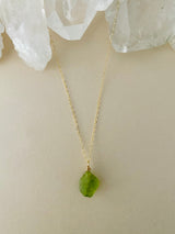 RAW PERIDOT CRYSTAL NECKLACE