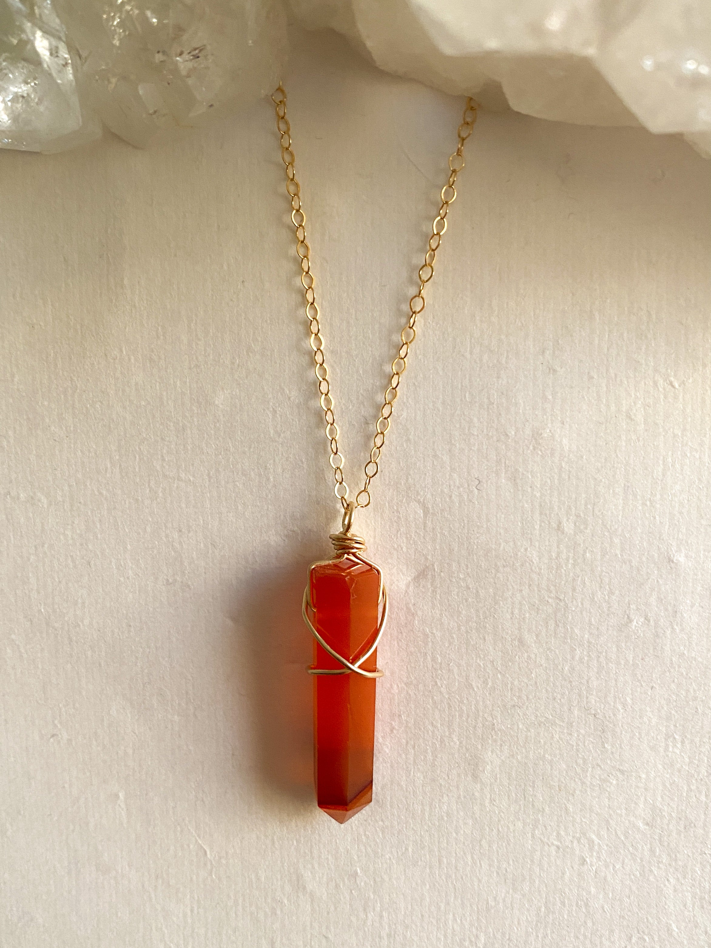 CARNELIAN CRYSTAL NECKLACE