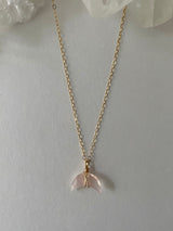 ROSE QUARTZ MOON NECKLACE