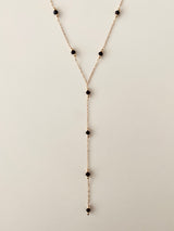BLACK ONYX LARIAT NECKLACE