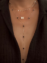 BLACK ONYX LARIAT NECKLACE