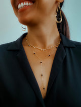 BLACK ONYX LARIAT NECKLACE