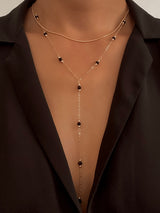 BLACK ONYX LARIAT NECKLACE
