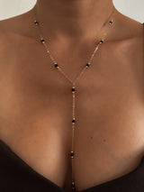 BLACK ONYX LARIAT NECKLACE
