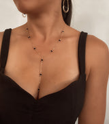 BLACK ONYX LARIAT NECKLACE