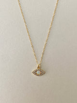 OPAL EVIL EYE NECKLACE