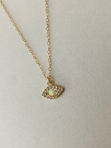 OPAL EVIL EYE NECKLACE
