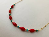 RED CORAL & TURQUOISE NECKLACE