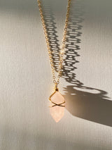MINI ROSE QUARTZ CRYSTAL NECKLACE (for Kids)