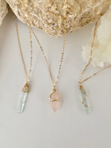 MINI ROSE QUARTZ CRYSTAL NECKLACE