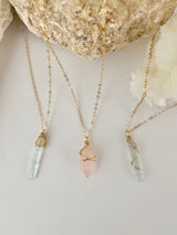 MINI ROSE QUARTZ CRYSTAL NECKLACE (for Kids)