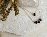 BLACK ONYX TEARDROP PENDANT NECKLACE