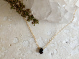 BLACK ONYX TEARDROP PENDANT NECKLACE