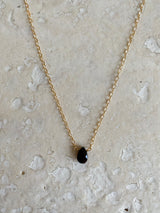 BLACK ONYX TEARDROP PENDANT NECKLACE