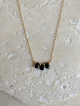 TRIPLE BLACK ONYX TEARDROP NECKLACE