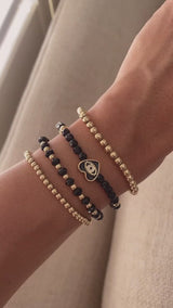BLACK ONYX BEAD BRACELET