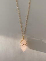 MINI ROSE QUARTZ CRYSTAL NECKLACE