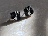 BLACK TOURMALINE WRAP STUDS