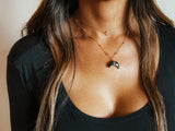 BLACK ONYX MOON NECKLACE