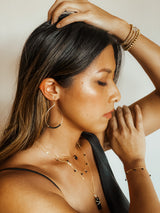 BLACK ONYX TEARDROP HOOPS