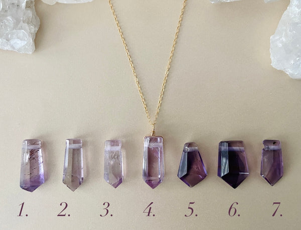 AMETHYST CRYSTAL POINT NECKLACE