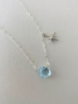 BLUE TOPAZ TEAR DROP NECKLACE