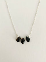 TRIPLE BLACK ONYX TEARDROP NECKLACE