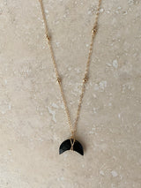 BLACK ONYX MOON NECKLACE