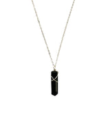 RAW BLACK TOURMALINE NECKLACE