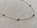 BLACK ONYX ROSARY NECKLACE