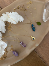 BLUE APATITE CRYSTAL NECKLACE