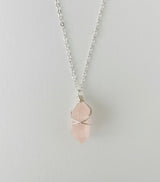 MINI ROSE QUARTZ CRYSTAL NECKLACE