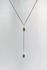 LARIAT AKOYA DROP NECKLACE