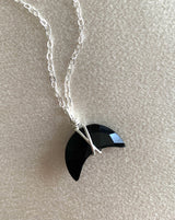 BLACK ONYX MOON NECKLACE