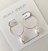 SWEET PEARL DROP HOOPS