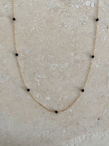 BLACK ONYX ROSARY NECKLACE