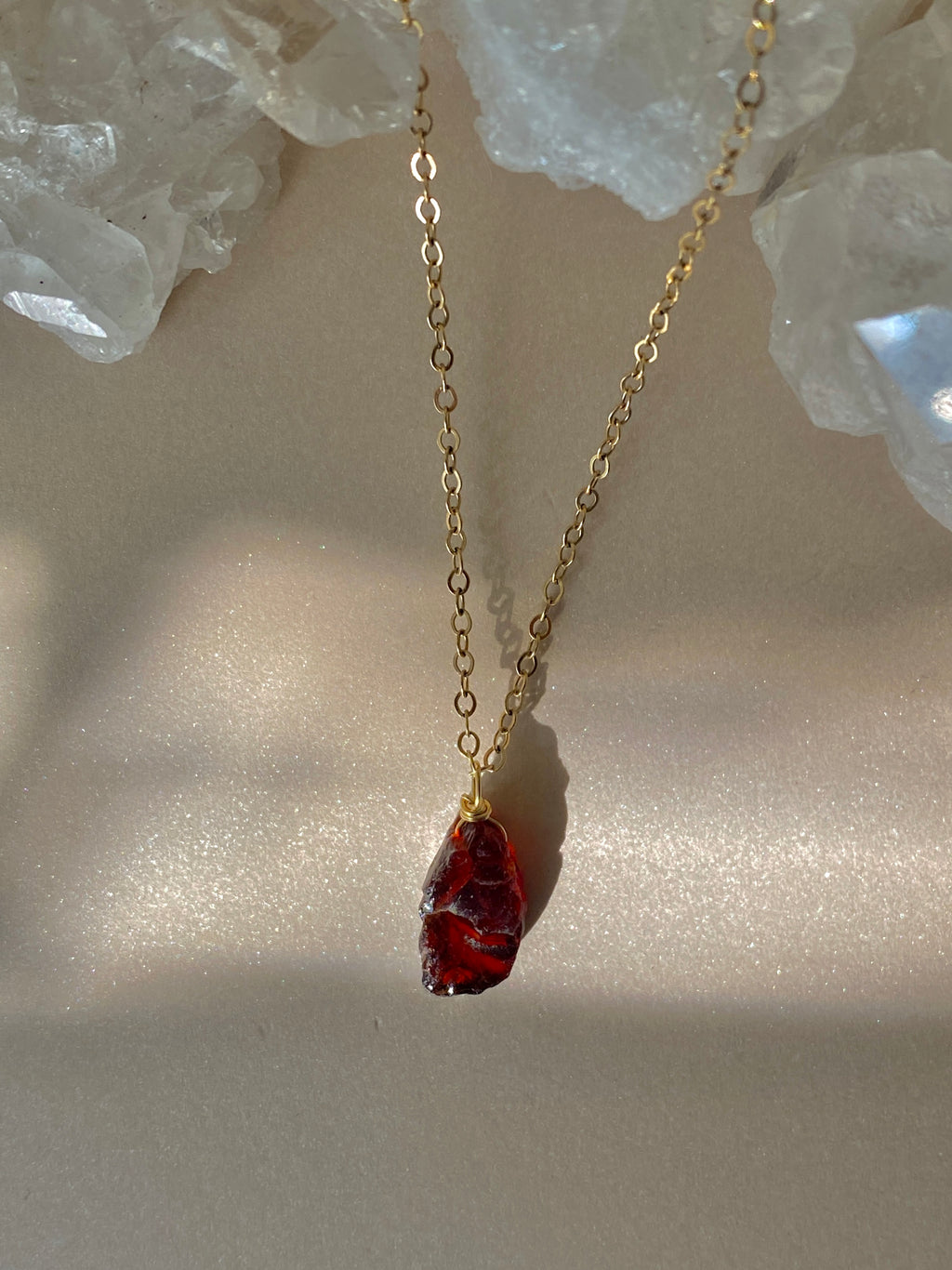 Garnet Pendant Natural Red Garnet Necklace Yellow Gold Oval, 45% OFF