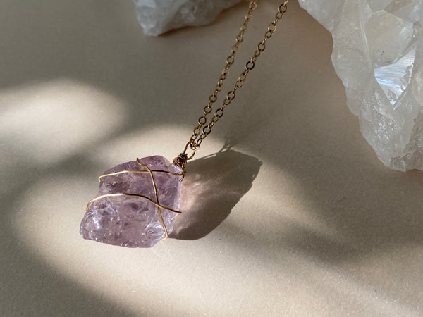 RAW PINK AMETHYST NECKLACE