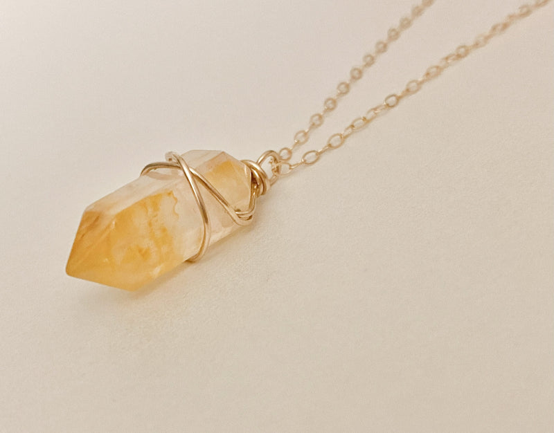 Raw Citrine Necklace for Men Necklace - Crystal Point Pendant Necklace –  Designs by Nature Gems